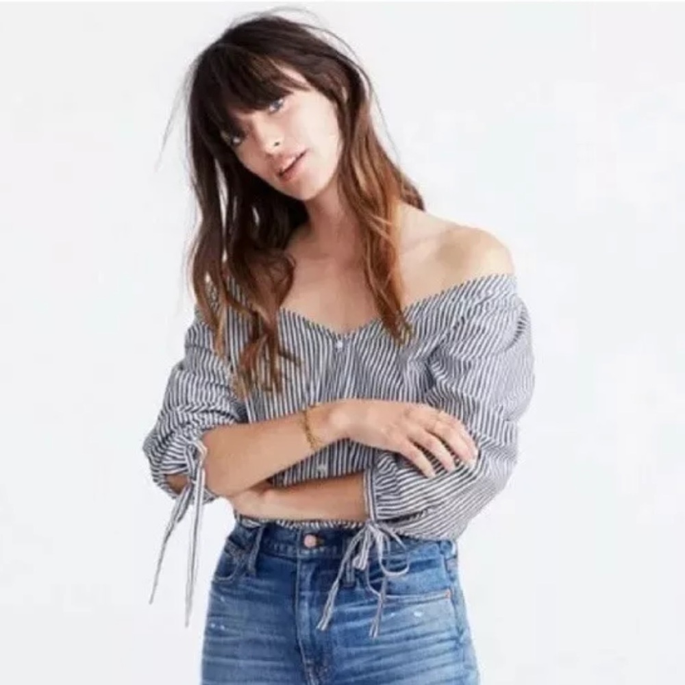 NWT Madewell striped off shoulder top
